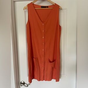 New York & Company Vibrant Orange Dress